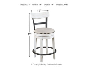 Valebeck - White - UPH Swivel Barstool