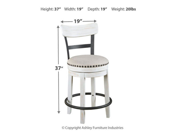 Valebeck - White - UPH Swivel Barstool