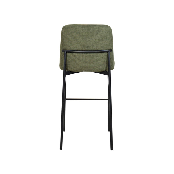 Erik - Bar Chair With Black Metal Frame (Set of 2) - Green