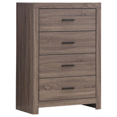 This four-drawer chest combines modern style with practical storage. Its clean-lined frame complements contemporary spaces, while four spacious drawers provide ample room for clothing, linens, and accessories. Crafted from engineered wood with a durable l