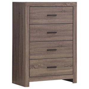 This four-drawer chest combines modern style with practical storage. Its clean-lined frame complements contemporary spaces, while four spacious drawers provide ample room for clothing, linens, and accessories. Crafted from engineered wood with a durable l
