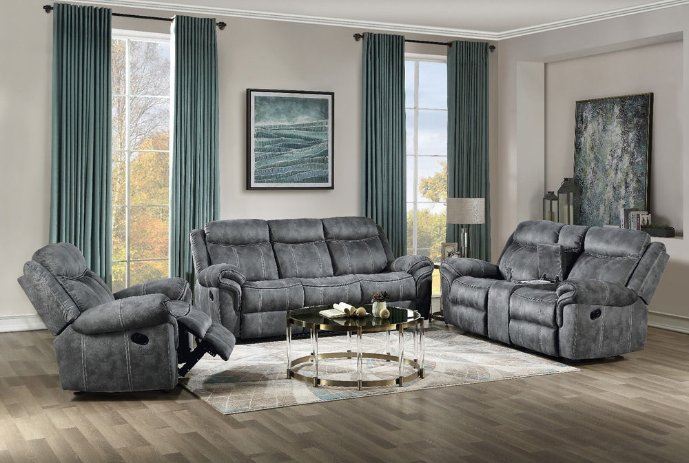 KD Back, GLIDER & Motion Reclining Function â€¢ Tight Back & Seat Cushion (1+1) â€¢ Features: Horizontal Tufted â€¢ CONSTRUCTION â€¢â€¢ SEAT: Pocket Coil, Inside Frame: Wood, Foam â€¢ BACKREST: Tight Cushion â€¢ ARMREST: Pillow Top â€¢ Metal Base with Rec