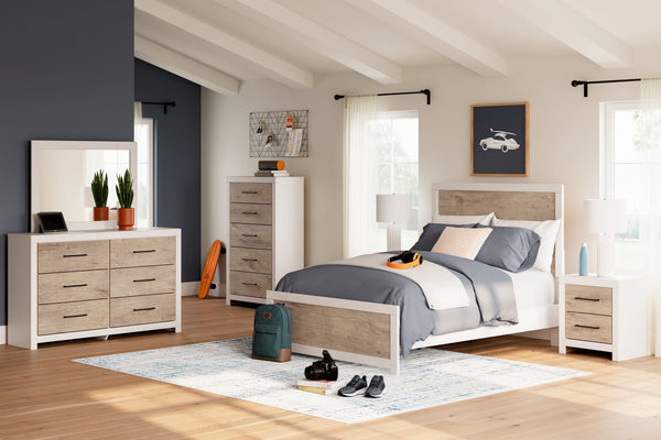 Charbitt - Two-tone - 5 Pc. - Dresser, Mirror, Chest, Full Panel Bed