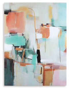 Masterful in its interpretation of modern aesthetics, this wall art is an effortlessly cool take on color. The eye-catching abstract design is bustling with life without being busy. Expertly showcasing movement and geometric flair, it-'s a chic statement 
