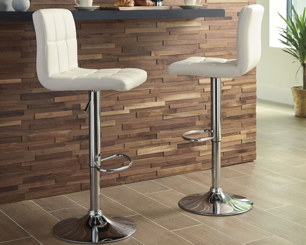 Bellatier - Bone - Tall UPH Swivel Barstool(Set of 2)