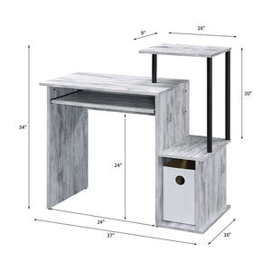 Lyphre - Desk - Antique White & Black Finish
