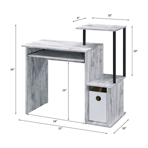 Lyphre - Desk - Antique White & Black Finish
