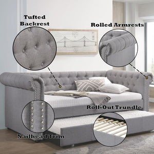 Justice - Daybed - Smoke Gray Fabric