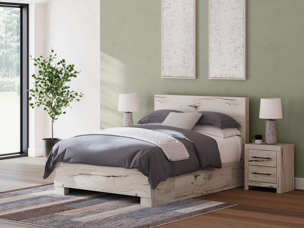 A fresh take on country living, this queen panel storage bed strikes the perfect balance between farmhouse and contemporary. Its rustic white finish and replicated reclaimed oak grain merge effortlessly with the hearty, clean-lined look we love today. Fou