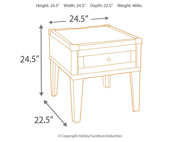 Todoe - Dark Gray - Rectangular End Table