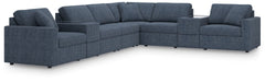 Looking cool and contemporary is great. But when it comes down to it, youâ€™re all about low-maintenance lounging. With the performance fabric on this sectional with console, cleaning spills is a breeze. Its customizable modular design caters to your ever