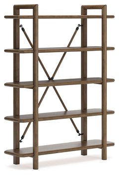 Give your mid-century modern decor that finishing touch with this bookcase. Spacious shelves, thick solid wood frames and a unique back brace enhance the design with stunning style. This bookcase takes minimalism to the max.<br><br><b>Additional Dimension