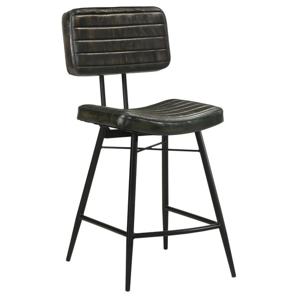 Partridge - Leather Counter Chair (Set of 2) - Antique Espresso