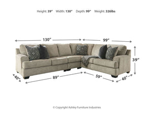  this sectional in a stone-tone neutral upholstery has the corner on style. Merging ultimate comfort with striking good looks