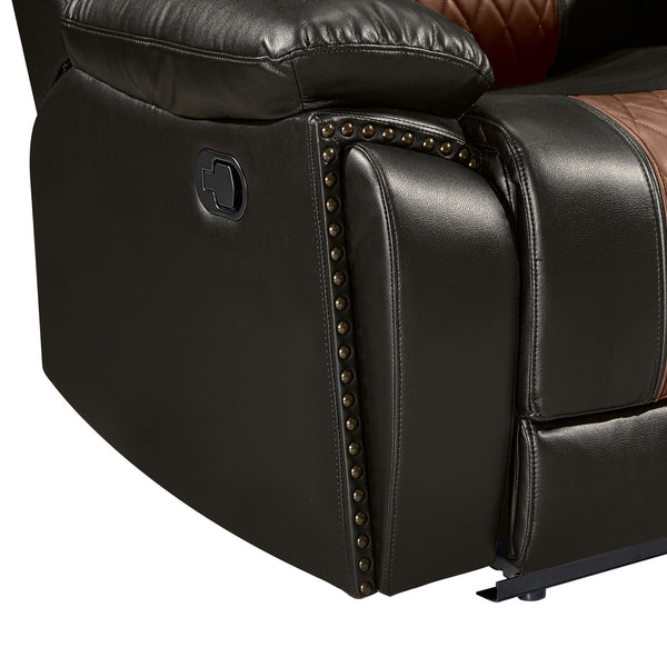 Nikko - Sofa With Dual Recliner - Two Tone Brown