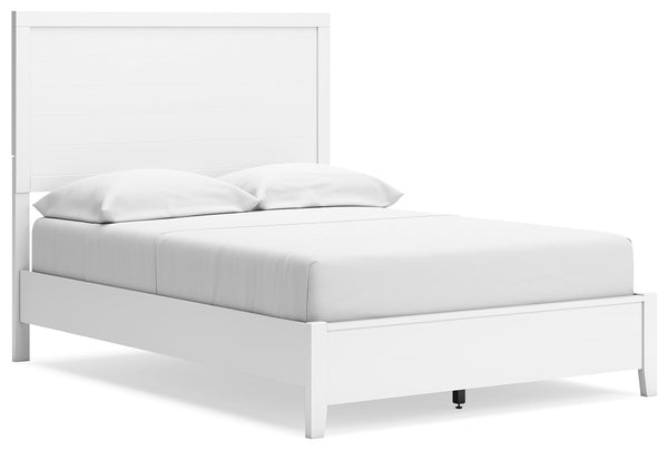 Are you a lover of casual contemporary style? Then this full panel bed is perfect for you. The clean, white finish conveys an easy-breezy sensibility, while planked detailing enhances the design. Durable, sleek and stylish, it graces your space with timel