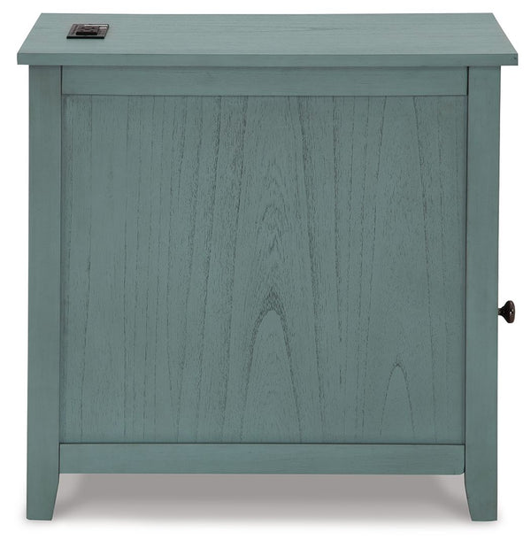 Treytown - Teal - Chair Side End Table