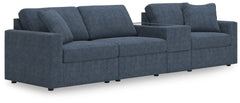 Looking cool and contemporary is great. But when it comes down to it, youâ€™re all about low-maintenance lounging. With the performance fabric on this sectional with console, cleaning spills is a breeze. Its customizable modular design caters to your ever
