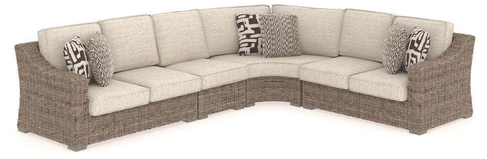 Sporting an easy-on-the-eyes look inspired by driftwood, this sectional elevates the art of indoor-outdoor living. Beautiful and durable enough for indoor and outdoor use, this high-style/low-maintenance set entices with plush, removable cushions wrapped 