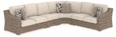 Sporting an easy-on-the-eyes look inspired by driftwood, this sectional elevates the art of indoor-outdoor living. Beautiful and durable enough for indoor and outdoor use, this high-style/low-maintenance set entices with plush, removable cushions wrapped 