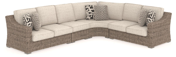 Sporting an easy-on-the-eyes look inspired by driftwood, this sectional elevates the art of indoor-outdoor living. Beautiful and durable enough for indoor and outdoor use, this high-style/low-maintenance set entices with plush, removable cushions wrapped 