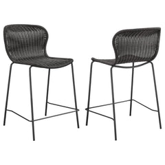 Designed with a mid-century-inspired aesthetic, this contemporary stool offers a charming brown faux rattan seat, nestled in place by an open, airy frame. The seat offers a subtle contoured shape that cradles the torso and offers a comfortable place of re