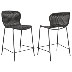 Designed with a mid-century-inspired aesthetic, this contemporary stool offers a charming brown faux rattan seat, nestled in place by an open, airy frame. The seat offers a subtle contoured shape that cradles the torso and offers a comfortable place of re