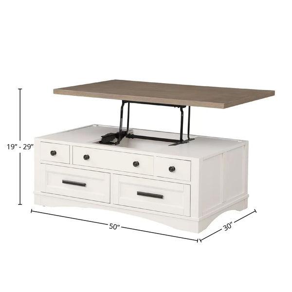 Americana Modern - Lift Top Cocktail Table With 2 Chairside Tables - Cotton