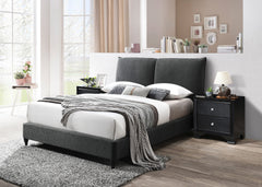 This lush contemporary bed frame is the perfect place to end your day. On trend boucle upholstery is stylish and timeless. Optional decking boards let you decide whether or not to use a box spring.<h4><b>Jenn - King Headboard And Footboard - Charcoal</b><