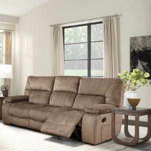 Chapman - Manual Glider Reclining Sofa And 2 Recliners - Light Brown