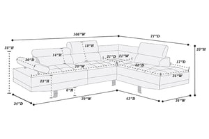 MODERN 2-PCS SECTIONAL SOFA SET 