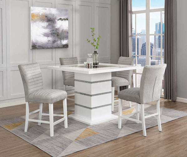  Faux Crystal Diamonds &White High Gloss Finish
