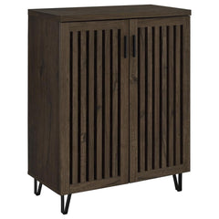 Transform your foyer or hallway with this versatile shoe cabinet, designed to keep your footwear organized and out of sight while complementing a variety of interior styles. Behind its distinctive vertical-slatted doors, multiple adjustable shelves provid