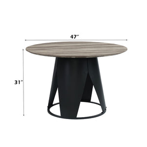 Zudora - Dining Table - Antique Oak & Black