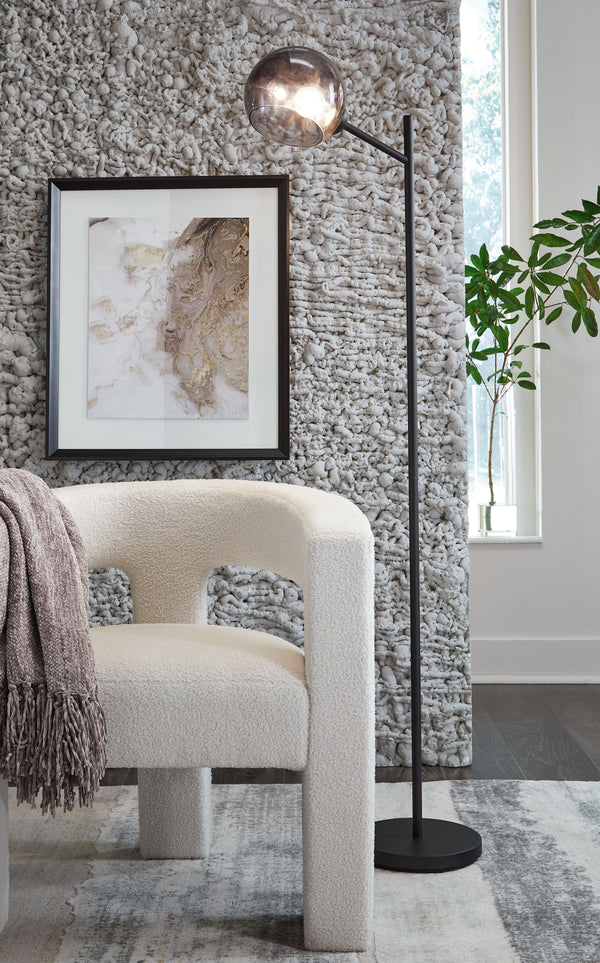 while the smoky glass shade brings a fresh take to the look. The lamp is a smart addi