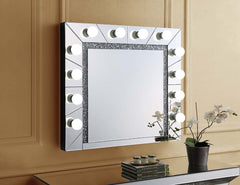 Always stand out from the crowd and always look your best, the Noralie Hollywood mirror. Sitting in front of this mirror will motivate you to try new looks and techniques with your makeup application. The gleaming faux diamond trim glimmers when the bulbs