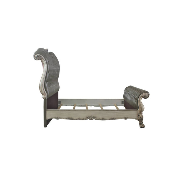 Dresden - Queen Bed - Vintage Bone White & PU