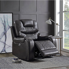 KD Back, POWER Motion Reclining Function Tight Back & Seat Cushion (1+1) Diamond Tufted, Nail-head Trim [RA] CONSTRUCTION: Pocket Coil Cushion, Sinuous Spring Seat, Inside Frame: Metal & Wood (Hemlock/Fir, Ply), Foam (D28) CUSHION: Tight () BACKREST: Tigh