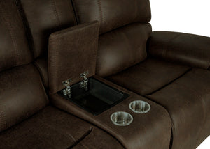 Brookings - Console Loveseat With Dual Recliners - Brown