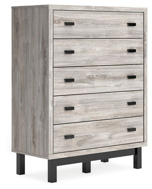 Craft a contemporary hideaway without breaking the bank. An elegant juxtaposition of refined neutral hues, this two-toned chest of drawers brings sleek style to your space. Matte black drawer handles enhance the sheer simplicity of its profile. With this 