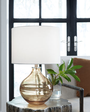  dimension and light. Choose this table lamp to lend a touch of brilliance to your favorite room. Displaying a gorgeous shade of transparent ambe