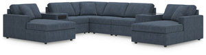 Looking cool and contemporary is great. But when it comes down to it, youâ€™re all about low-maintenance lounging. With the performance fabric on this sectional with chaise, cleaning spills is a breeze. Its customizable modular design caters to your ever-