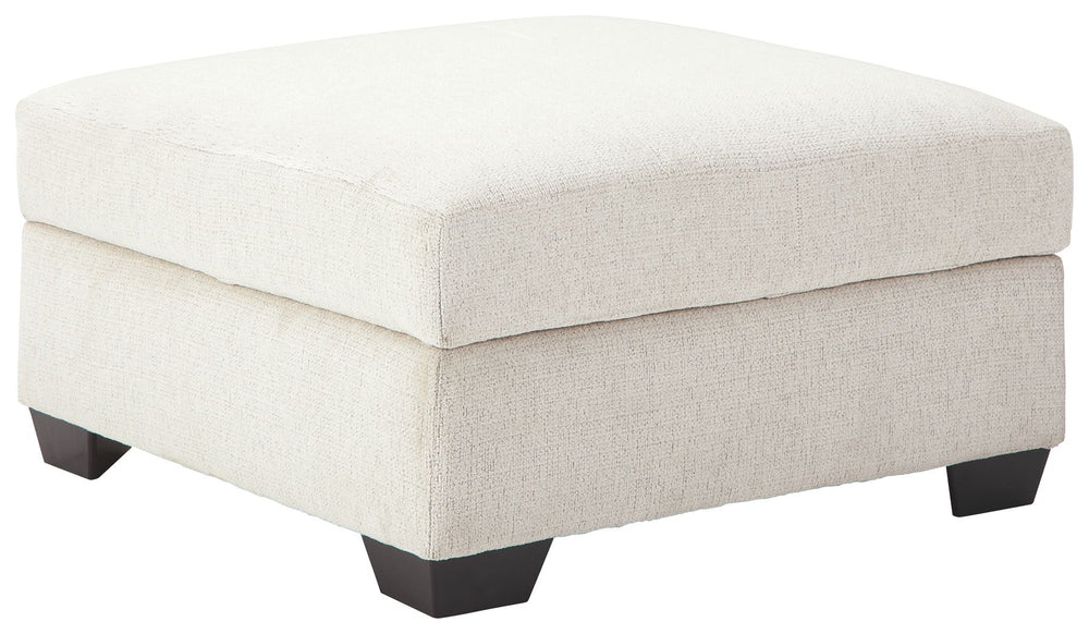 Let it snow. Doubling your pleasure with its combination of form and function, this storage ottoman in a snow-tone chenille fabric invites you to stretch your style in an easy-elegant way. Whether your aesthetic is urban hip or suburban chic, this posh ot