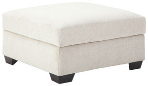 Let it snow. Doubling your pleasure with its combination of form and function, this storage ottoman in a snow-tone chenille fabric invites you to stretch your style in an easy-elegant way. Whether your aesthetic is urban hip or suburban chic, this posh ot