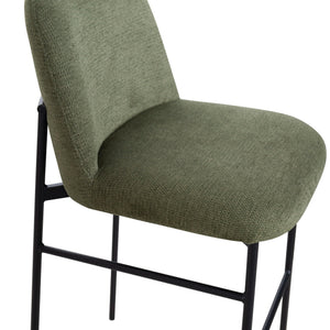 Erik - Bar Chair With Black Metal Frame (Set of 2) - Green