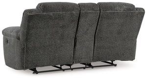 Frohn - Graphite - Dbl Reclining Loveseat with Console