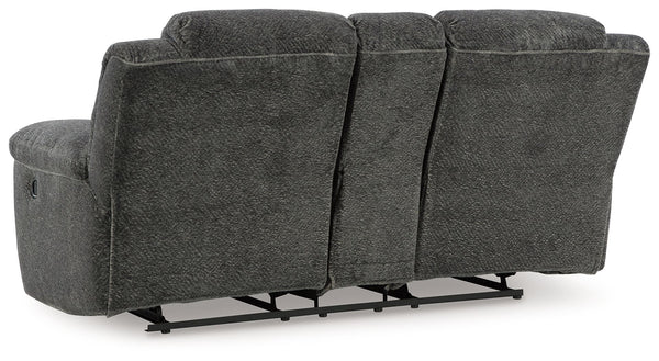 Frohn - Graphite - Dbl Reclining Loveseat with Console