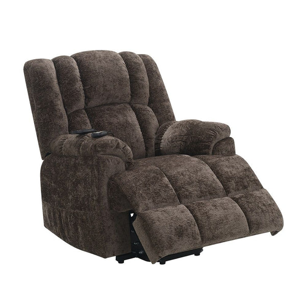 Pacay - Power Recliner With Lift & Heating & Massage - Brown