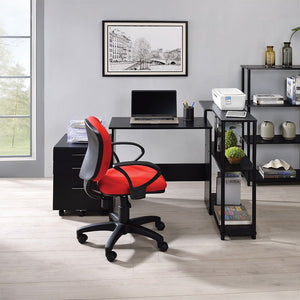  providing two open storage compartments for book or file organization. An elegant all wood des