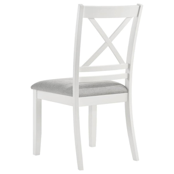Hollis-Cross Back Wood Dining Side Chair (Set of 2) - White
